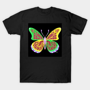 ballet with butterfly wings ecopop in totonac mandala patterns art T-Shirt